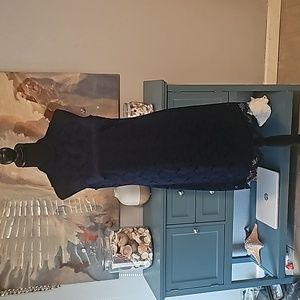 Laundry by Shelli Segal sz 6 Navy Lace Sleeveless Dress